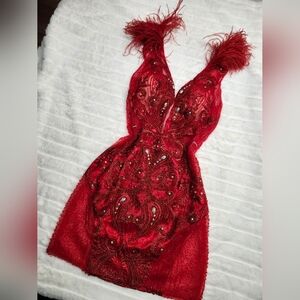 Alyce Paris Couture Red Cocktail Dress